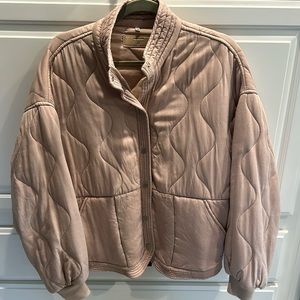 BLANK NYC Sand Drift Quilted Jacket Coat Pale Pink